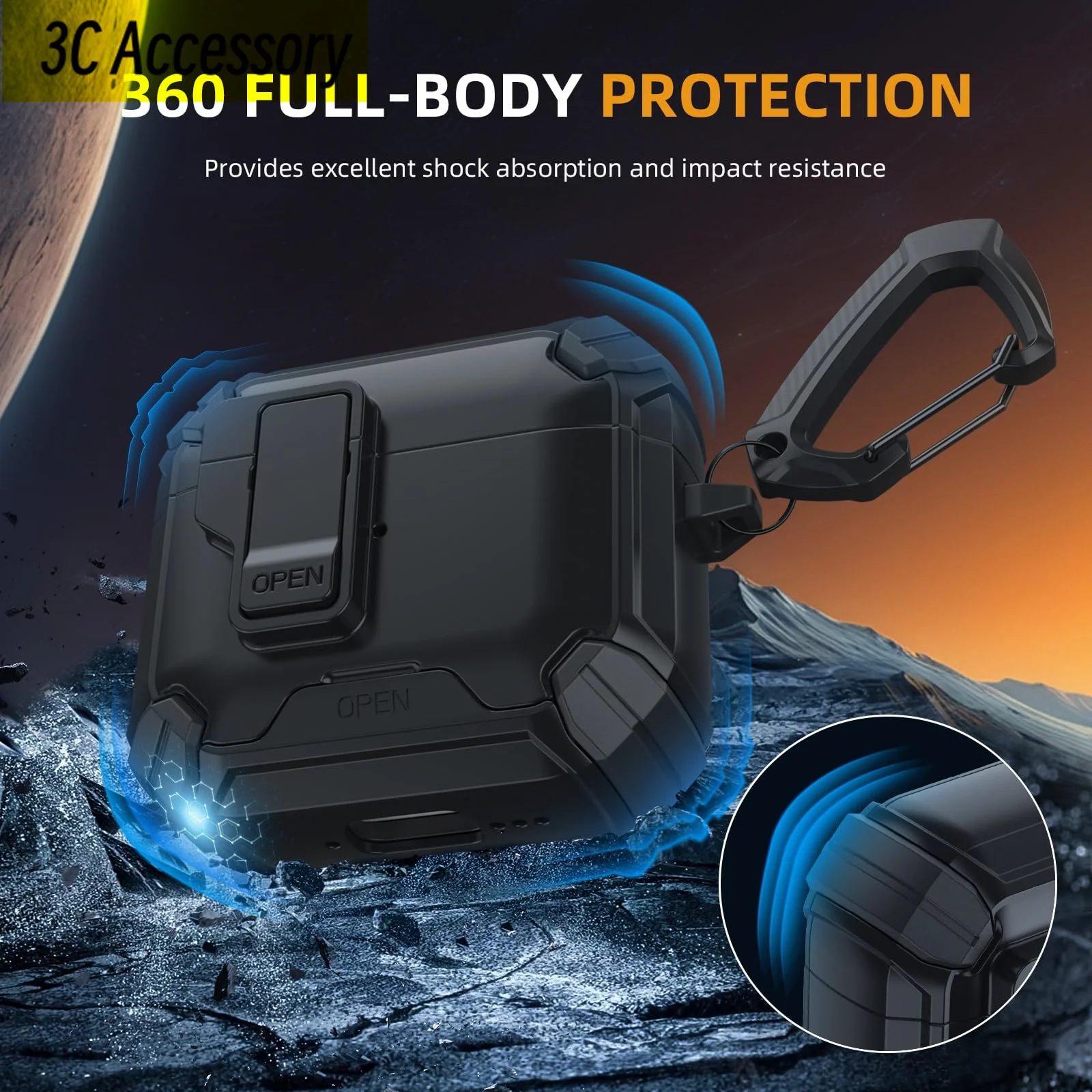 funda for airpods 4 Magnetic automatic switch safety lock shockproof protector armor cover for airpods 4th generation apple case