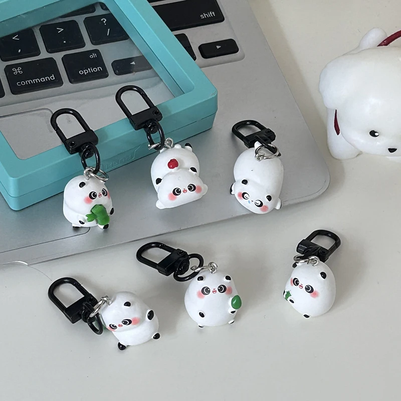 Cute Cartoon Painted Panda Keychain Panda Fashion Pendant Lovely Animal Keychain Backpack Decoration Couple Gifts