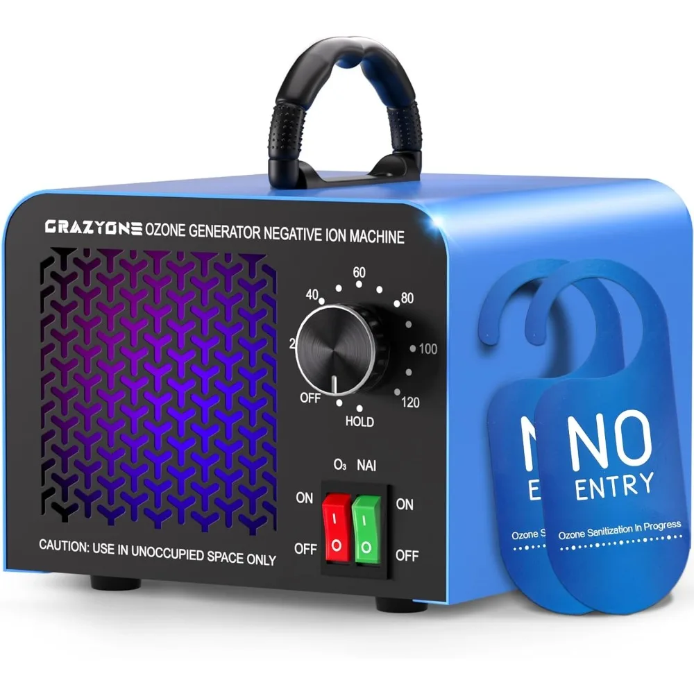 

120,000mg/h Ozone Generator, High-Capacity Ozone Odor Eliminator with Negative , Ozone Machine Odor Removal for Car, Home