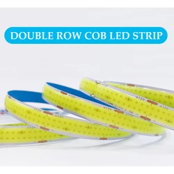 Double Row COB LED Strip DC12V 24V 624Leds RA90 Super Bright Flexible Dimmable Led Tape For room decor 3000K 4000K 6500K 5m