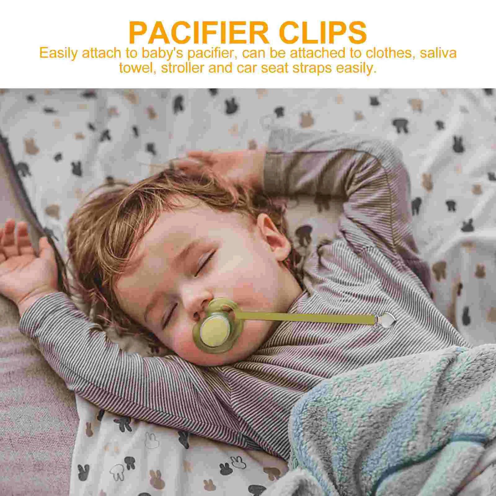 10 Pcs Heart Shaped Pacifier Clip Suspender Clips Teether Holders Kids DIY Nursing Accessories Round Metal Creative Teething