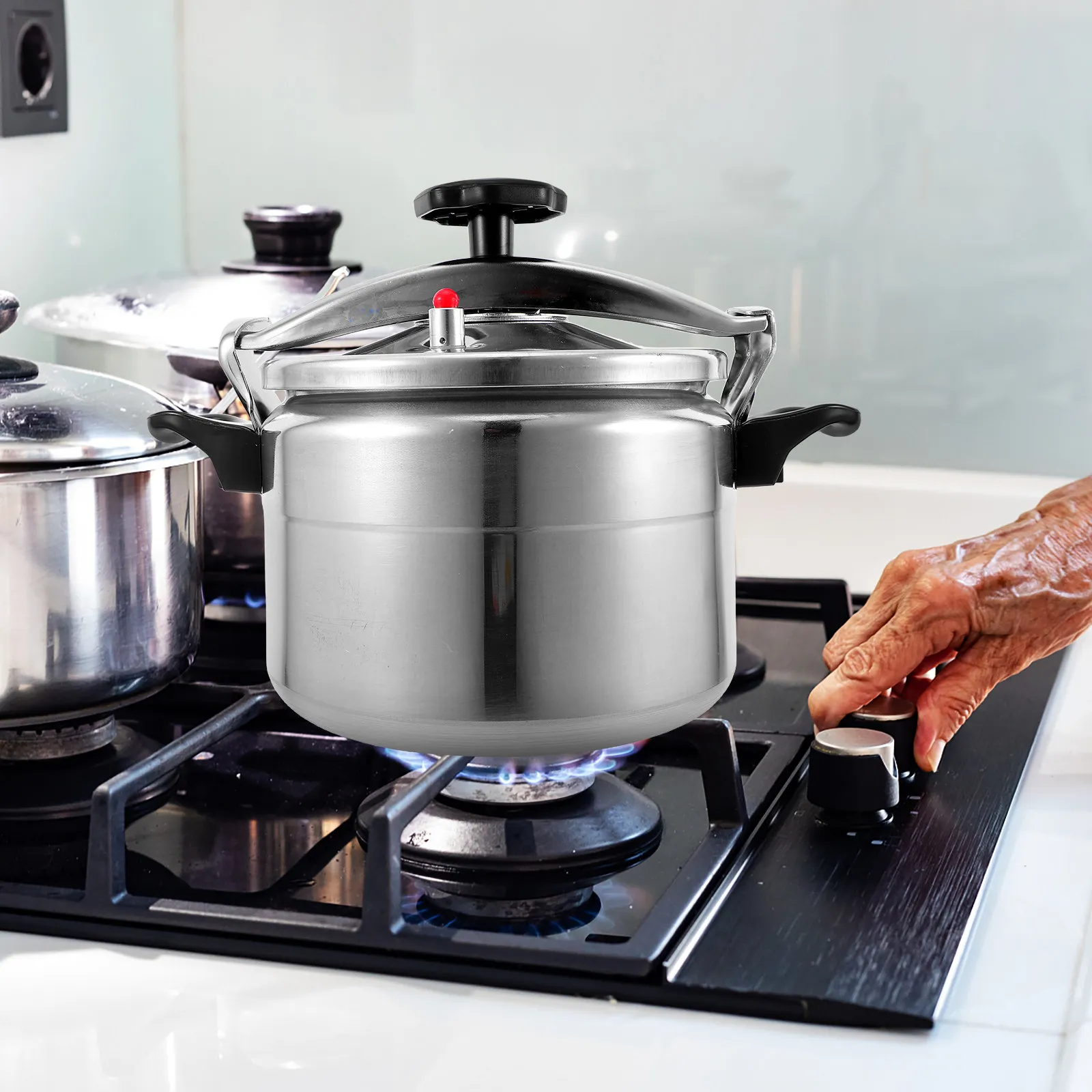 

Large Capacity Pot 11L Aluminum Pressure Cooker Safe Gas Pressure Pots Stove Kitchen Cooking Induction Stovetop Pots
