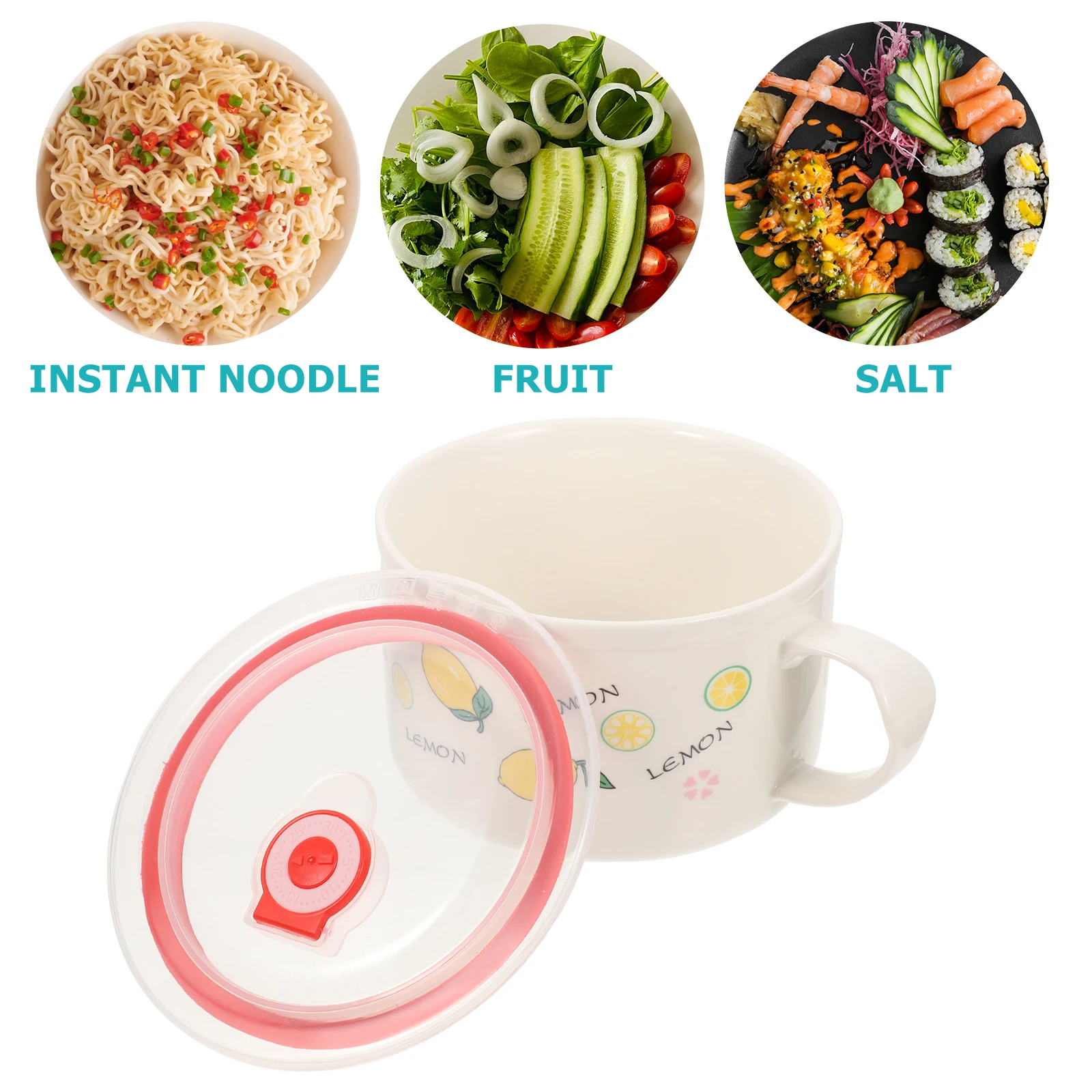 Taza de sopa de cerámica con tapa con asa, tazón grande seguro para microondas para sopa, fideos instantáneos, Ramen, almacenamiento de alimentos multiusos