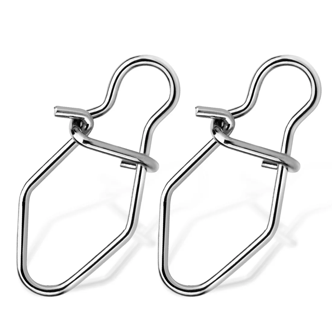 50 Pcs Stainless Steel Fishing Snap Swivels , Lure Connectors, Double-Lock Snap Swivels , Suitable for Freshwater Wobblers