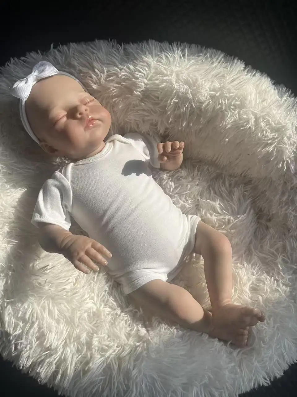 Muñeca Reborn de 19 pulgadas y 48CM, Irys durmiente, hecha a mano, realista, bebé recién nacido, tono de piel 3D con pelo pintado, muñecas reborn niñas