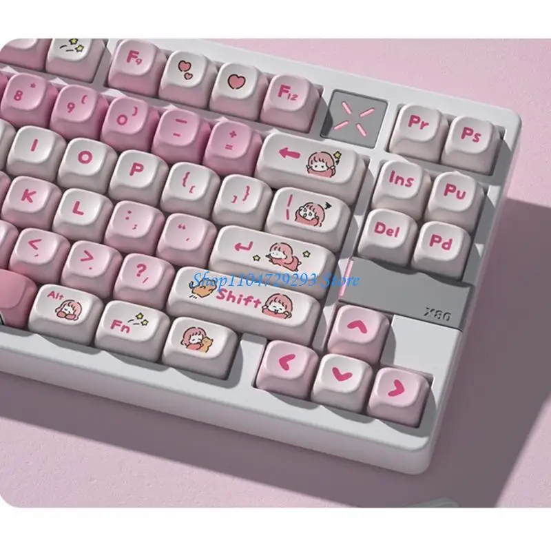 Y2GD 129PCS Keycaps for Mechanical Keyboard Switches Lazy Theme PBT Keycaps DIY Keycaps for 61/84/87/104 Switches Keycap