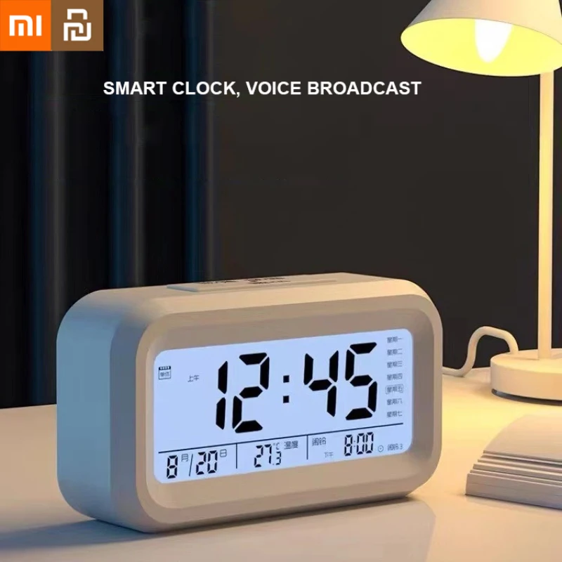 Xiaomi Youpin Smart Clock Digital Mini LED Electronic Alarm Desktop Table Calendar Temperature Display Home Office Silent NEW