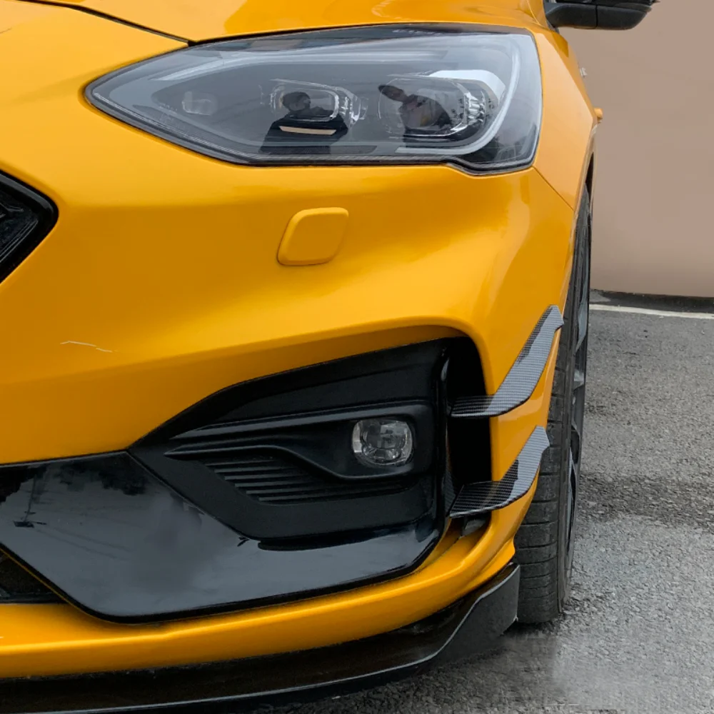 For Ford Focus St / ST-line MK4 2018 2019 2020 2021 Front Bumper Canards Front Lip Spoiler Splitter Trim Sticker Car Styling