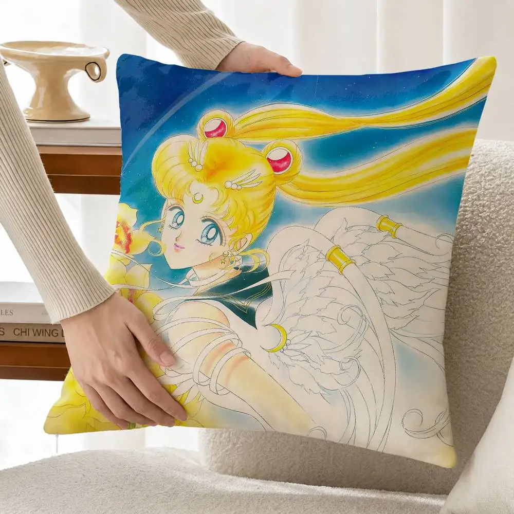 Pretty Anime S-Sailor Moon Custom Double Sided Print Square Pillow Cushion Cover