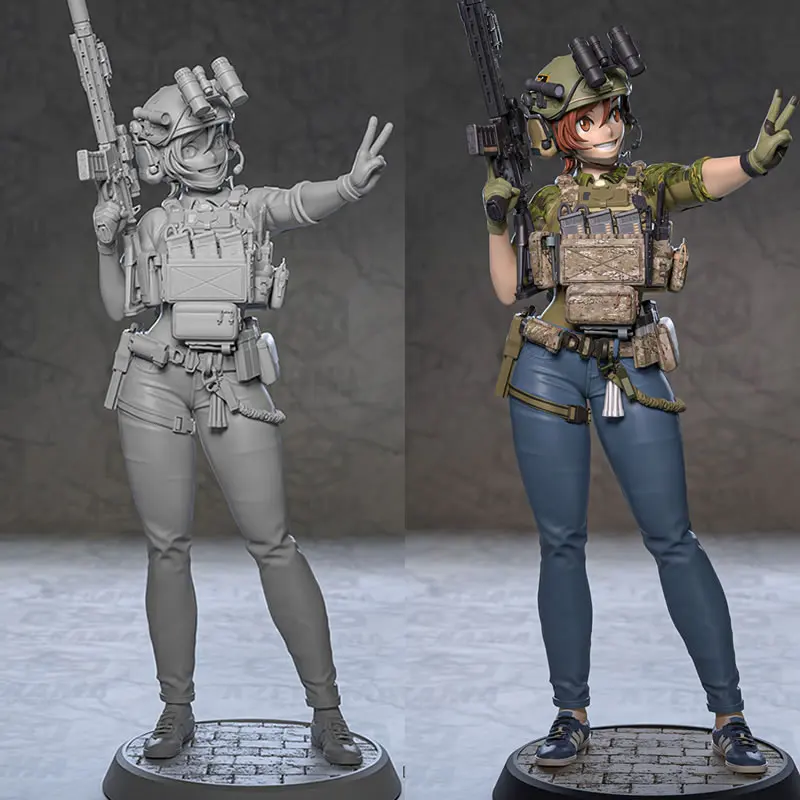 2 Styles Game Character 6544 Female Soldier 3D Print Model Unassembled Unpainted Custom Jigsaw Puzzle NSFW GK Figure Model Kit