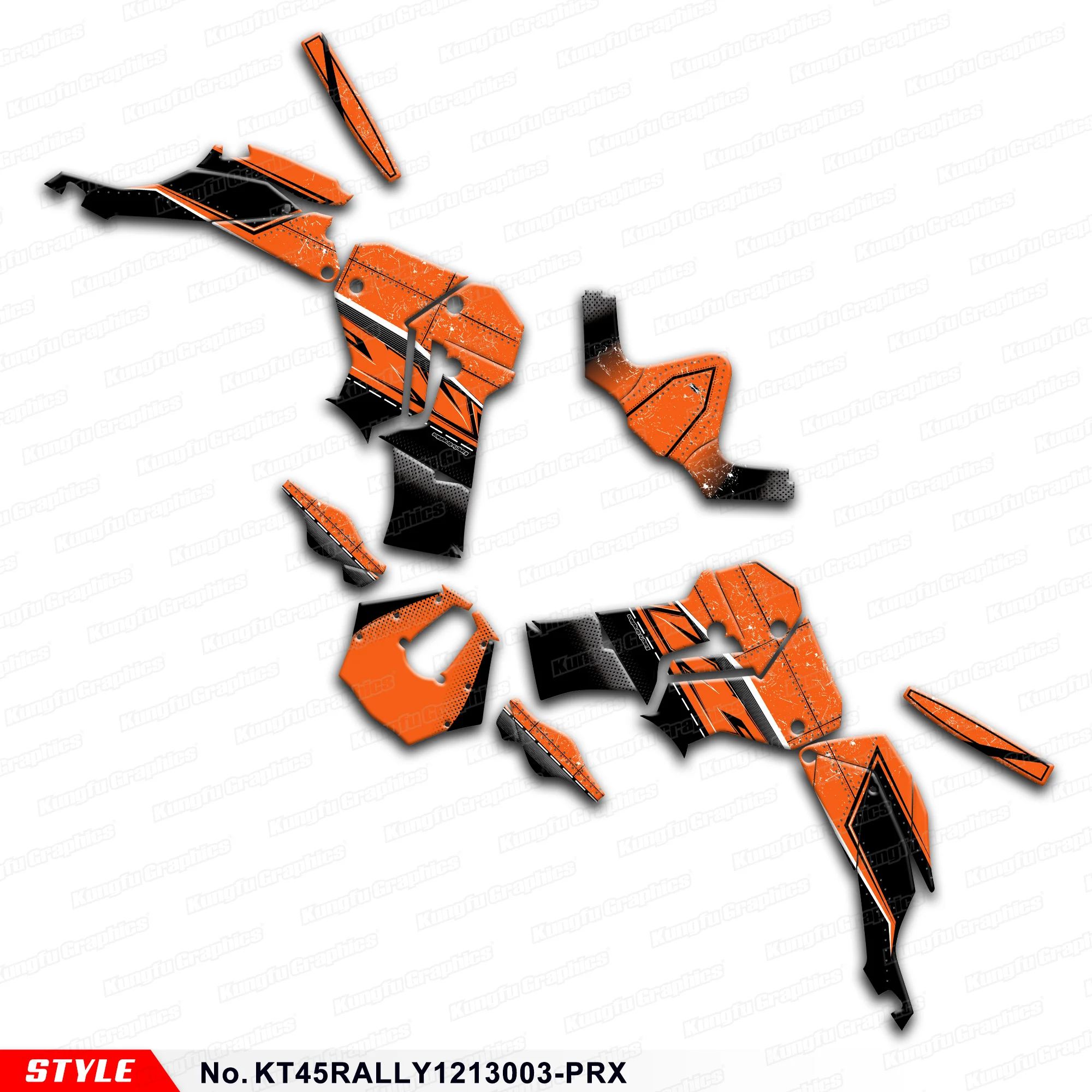 JY RACING Graphics Kit Stickers Set for KTM 450 Rally 2012 2013 Orange, KT45RALLY1213003-PRX