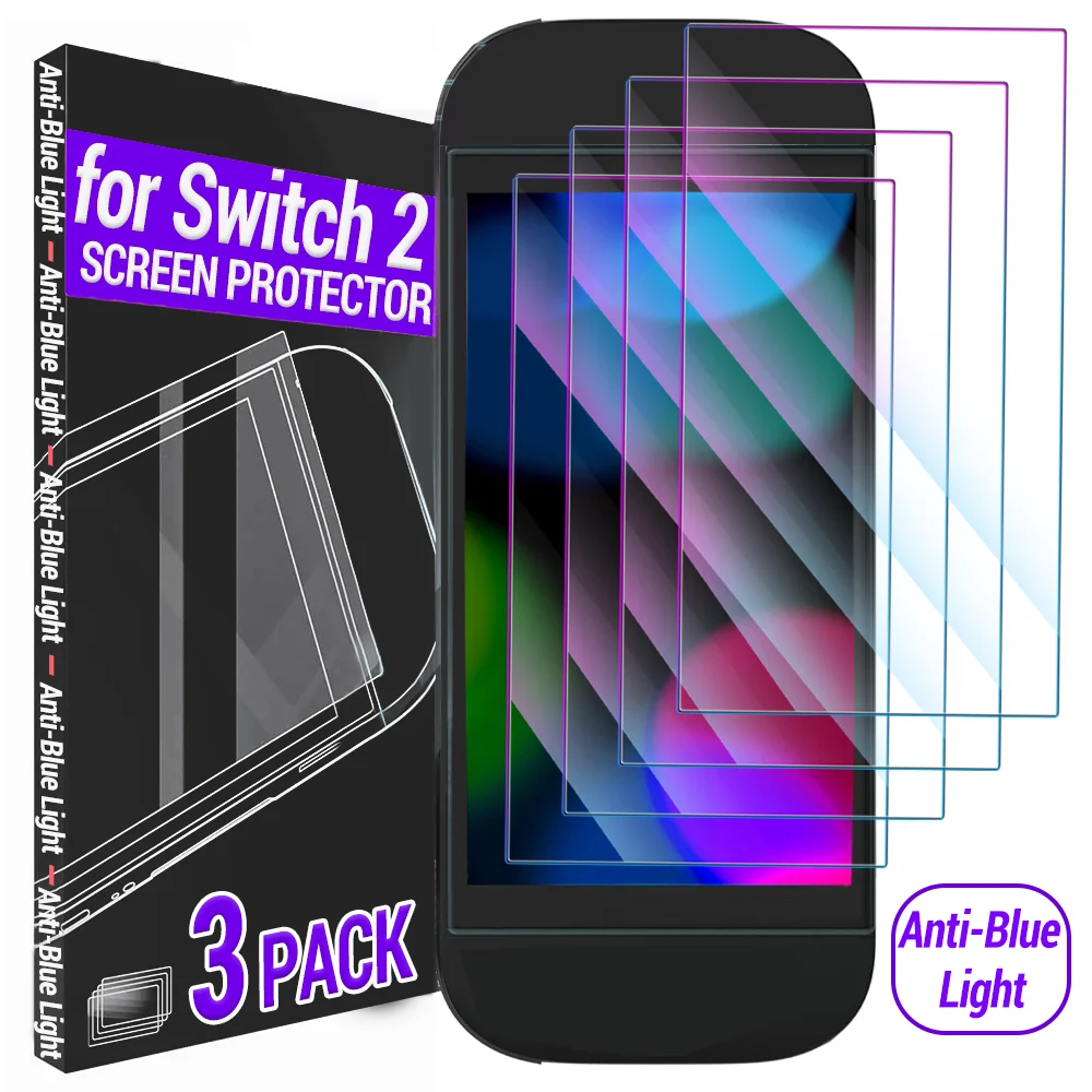 

For Switch 2 Premium Anti-blue Light Tempered Glass for Nintendo Switch 2 9H HD Clear Anti-Scratch Screen Protector Accessories