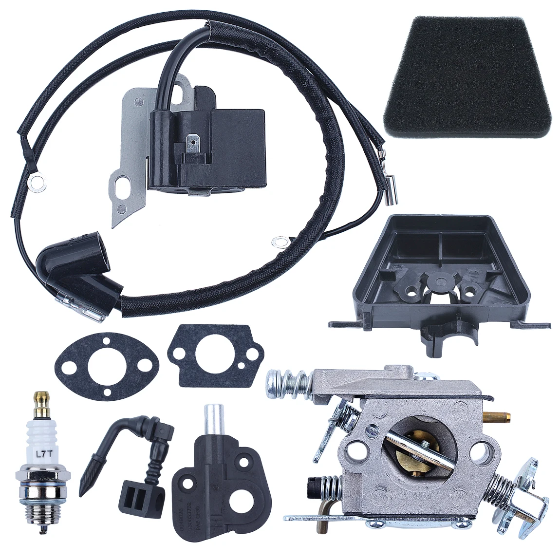 Carburetor Air Filter Chainsaw For Partner 350 351 370 371 420 For Walbro 33-29 w Ignition Coil Spark Plug  Replace 5300718-21