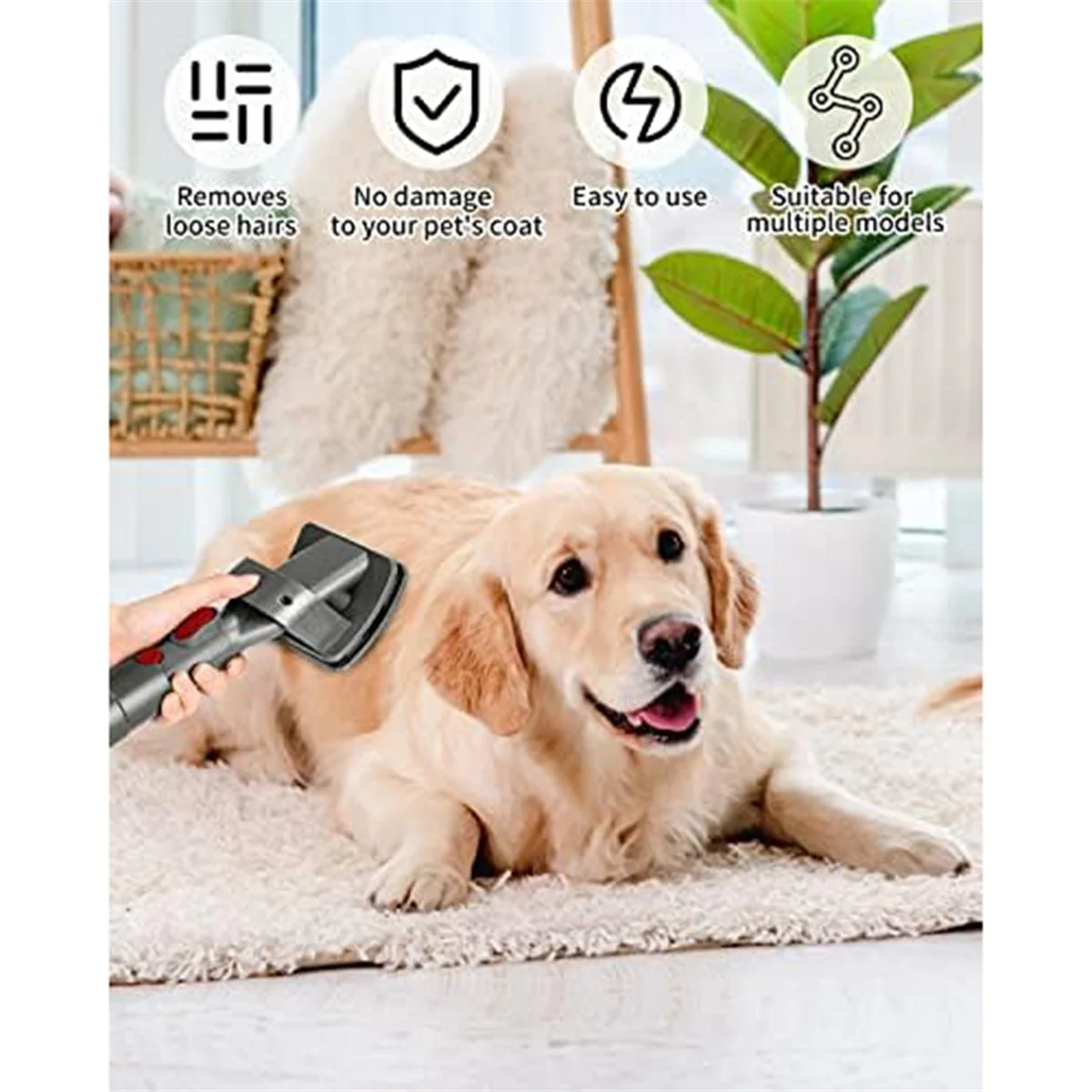 เจ้าบ่าวสุนัขแปรงสําหรับเครื่องดูดฝุ่น Dyson อะแดปเตอร์สําหรับ Dyson V15 V12 V11 V10 V8 V7, สุนัขสัตว์เลี้ยงแปรงผมสิ่งที่แนบมา