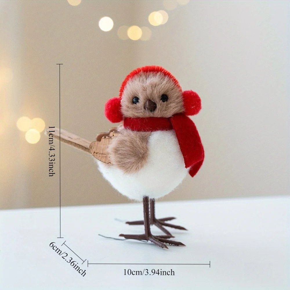 Roter Schal Schaumstoff Weihnachtsvogel Baumschmuck Anhänger Heimdekoration Festliche Winterdekoration Niedliches Neuartiges Party-Geschenk-Accessoire – Detail 10