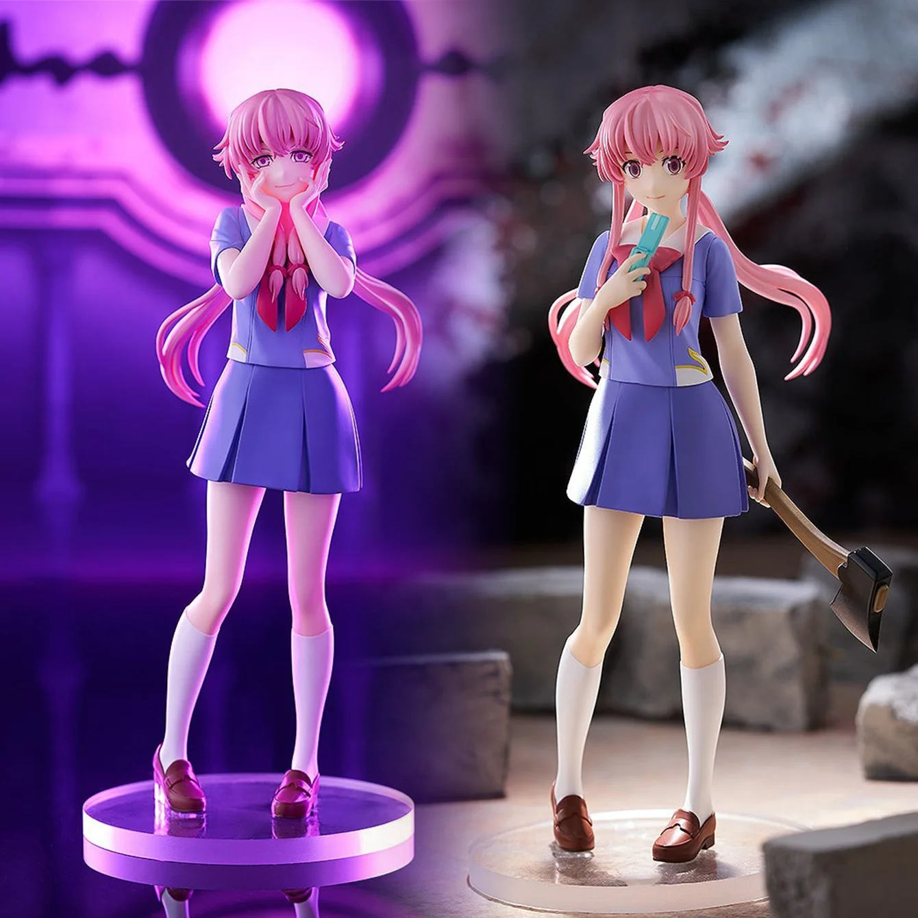 Gasai Yuno, Mirai Nikki, Anime Figures, Anime Merchandise, Anime Merch Gift for Friends Birthday, Anime Character Figurine Ornaments, Desktop Ornaments, Pc Desktop Ornaments, Collectible Figures, Holiday Gifts, Small Gifts