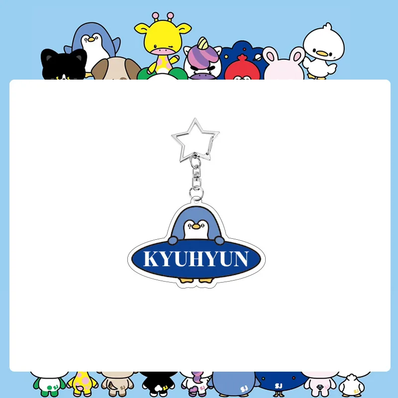 9 قطعة/المجموعة Kpop سوبر جونيور سوق الاكريليك سلاسل المفاتيح ظهره اكسسوارات زينة Donghae Eunhyuk لطيف الطباعة المشجعين هدية