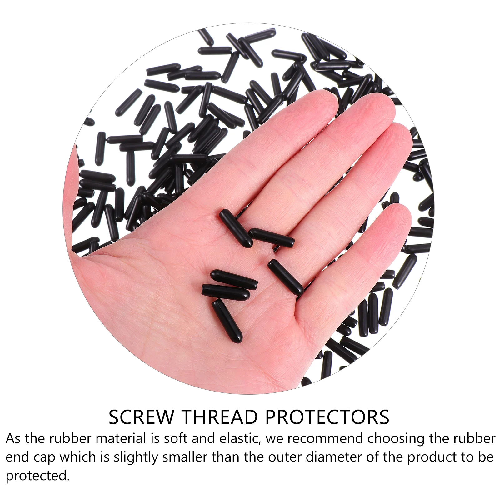 

250 pcs Wire Protector Cap 2.5Mm Rubber End Caps For Threaded Cover Furniture Legs Table Tips Tubing Protection Tube End Caps