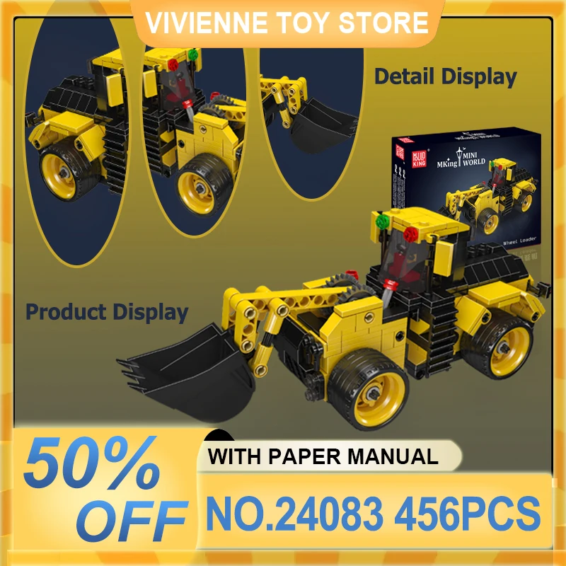 

MOULD KING 24083 Personalized Wheel Loader Building Blocks Set Bricks Assembly With Original Box Toy Christmas Gift For Kids