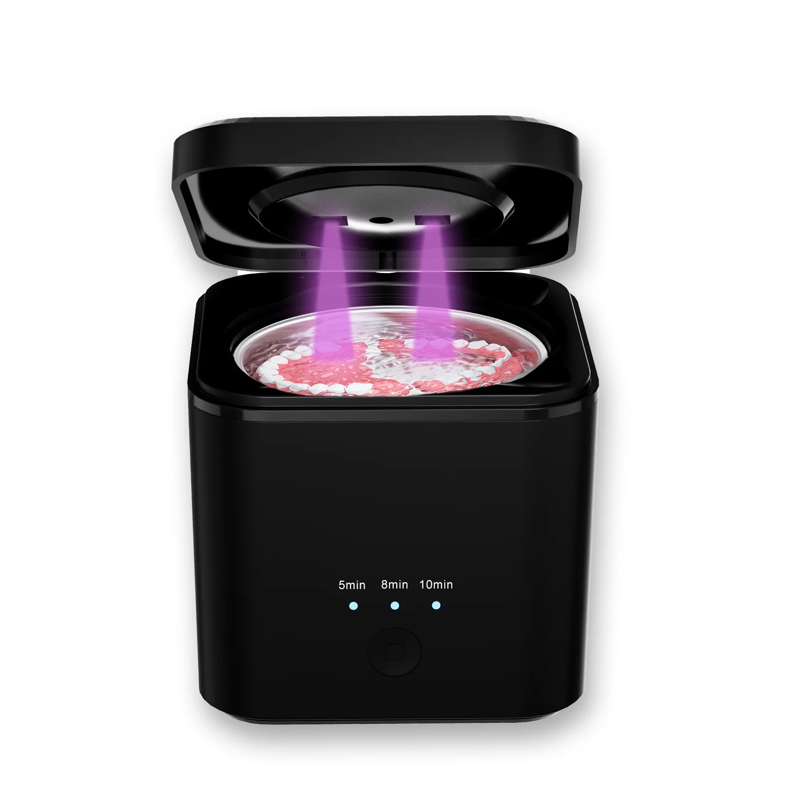 Multi-function Ultrasonic Cleaner Stainless Steel One Touch Operation 42kHz Denture Retainers Jewelry 360° Deep Cleaning Machine