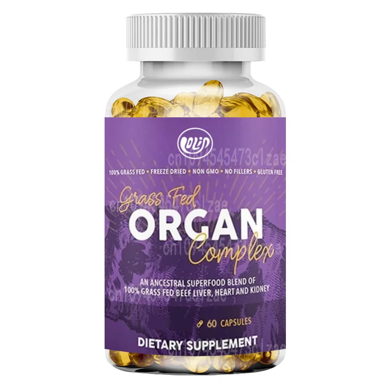 Grass Fed Beef Organ Complex - Freeze-dried Beef Liver, Heart, and Kidney Mixture -60 Capsules