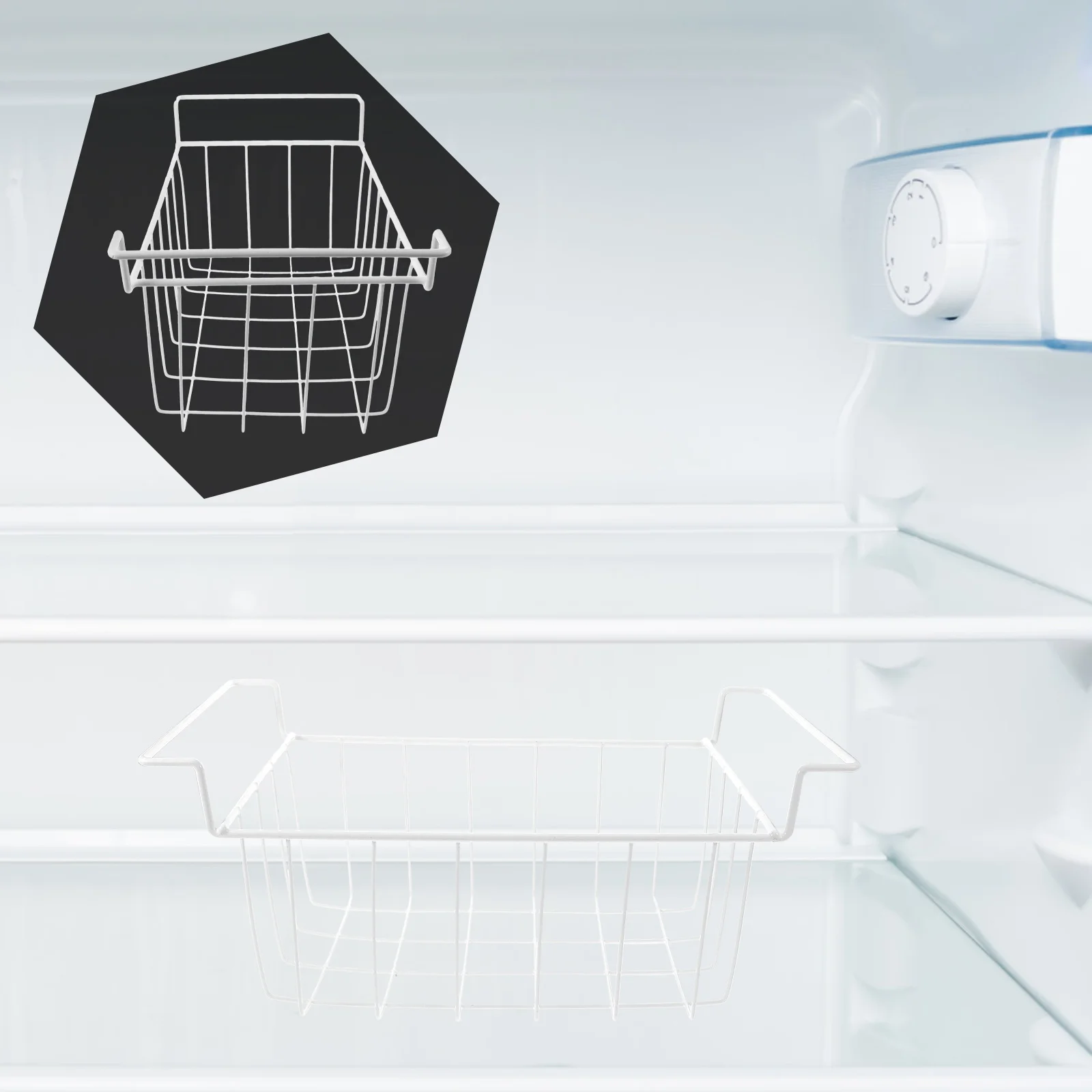 Adjustable Freezer Storage Basket Hanging Organizer Wire Divider Ventilated Space-Saving Solution For Upright Chest
