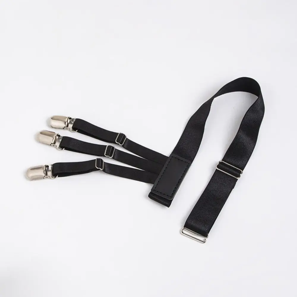 2Pcs Non-Slip Locking Clips Shirt Stays Belt Adjustable Locking Clamps Thigh Suspender Garter Elastic Strap Keep Shirt Tucked
