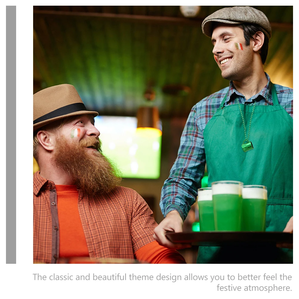 12 قطعة كأس قلادة الأيرلندية عيد القديس باتريك الطرف الديكور الأخضر مطرز القدح قلادة قلادة سانت باتريك مجوهرات هدايا #3