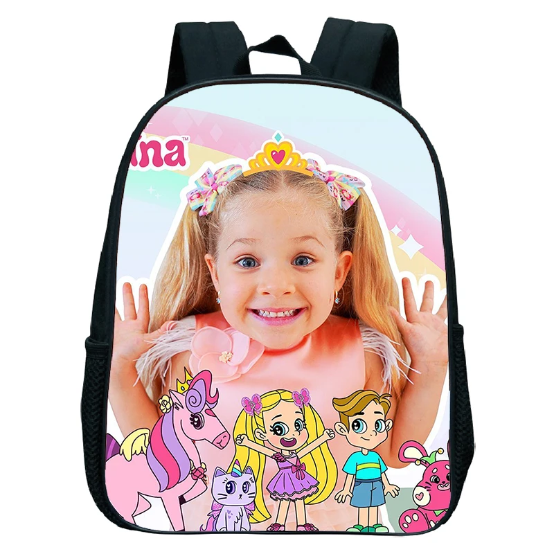 Kids Pink Backpacks Diana Show Print Kindergarten Bags Waterproof Children Backpack for Preschool Girl School Bag Gifts Mochila