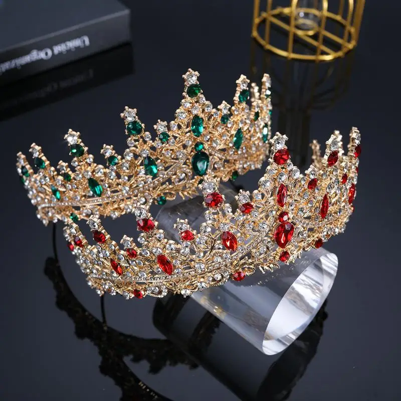 Elegante Braut-Tiara, glänzende Kristall-Strass-Krone, Vintage-Königinnen-Kopfschmuck, Haarband, Geschenk für Geburtstagsfeiern. – Detail 4