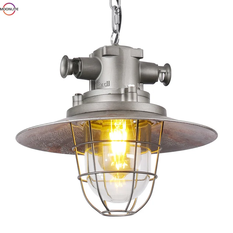 Industrial style retro pendant light  texture iron art chandelier coffee shop atmosphere decoration punk pot lid  pendant light