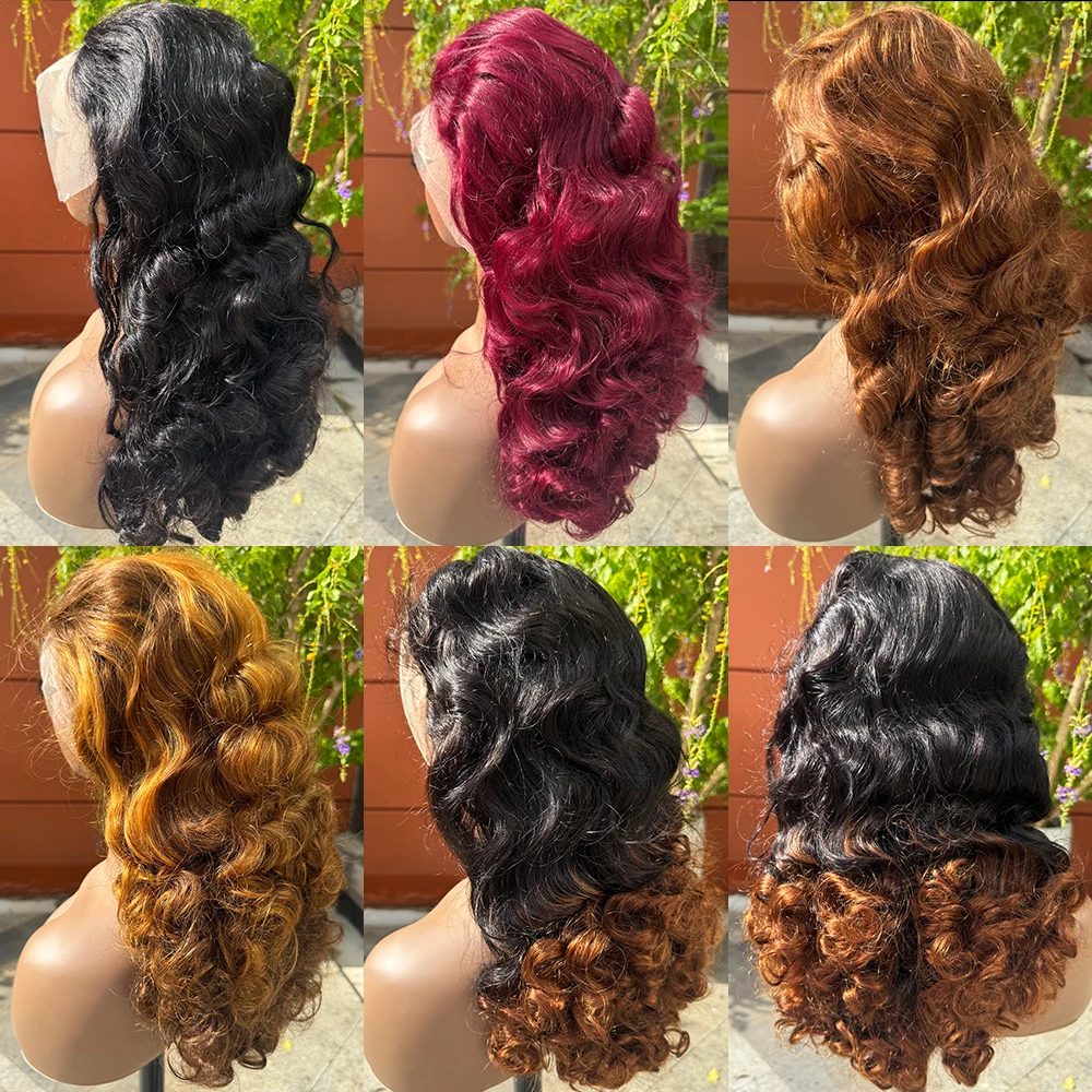 280% Density Big Wave 100% Human Hair Wigs 13x4 Transparent Lace Frontal Bouncy Loose Wave with Baby Hair Wig for Black Women