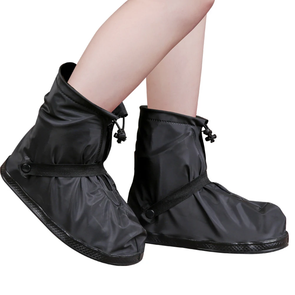 

Water Proof Rain Boot Cover Adult Shoes Cover Thicken Protector Anti Skid Overshoes PVC Case Wear Resistance Snap Strap for Men