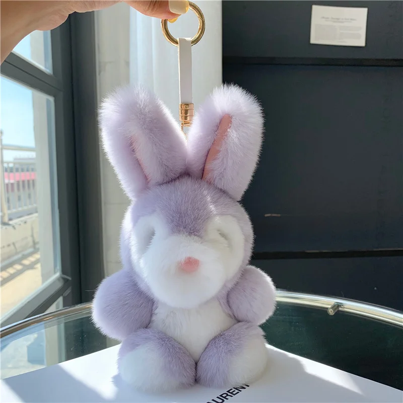 Plush Keychain Rabbit Stuffed Toy Doy Kids Schoolbag Pendant Girls Birthday Gift