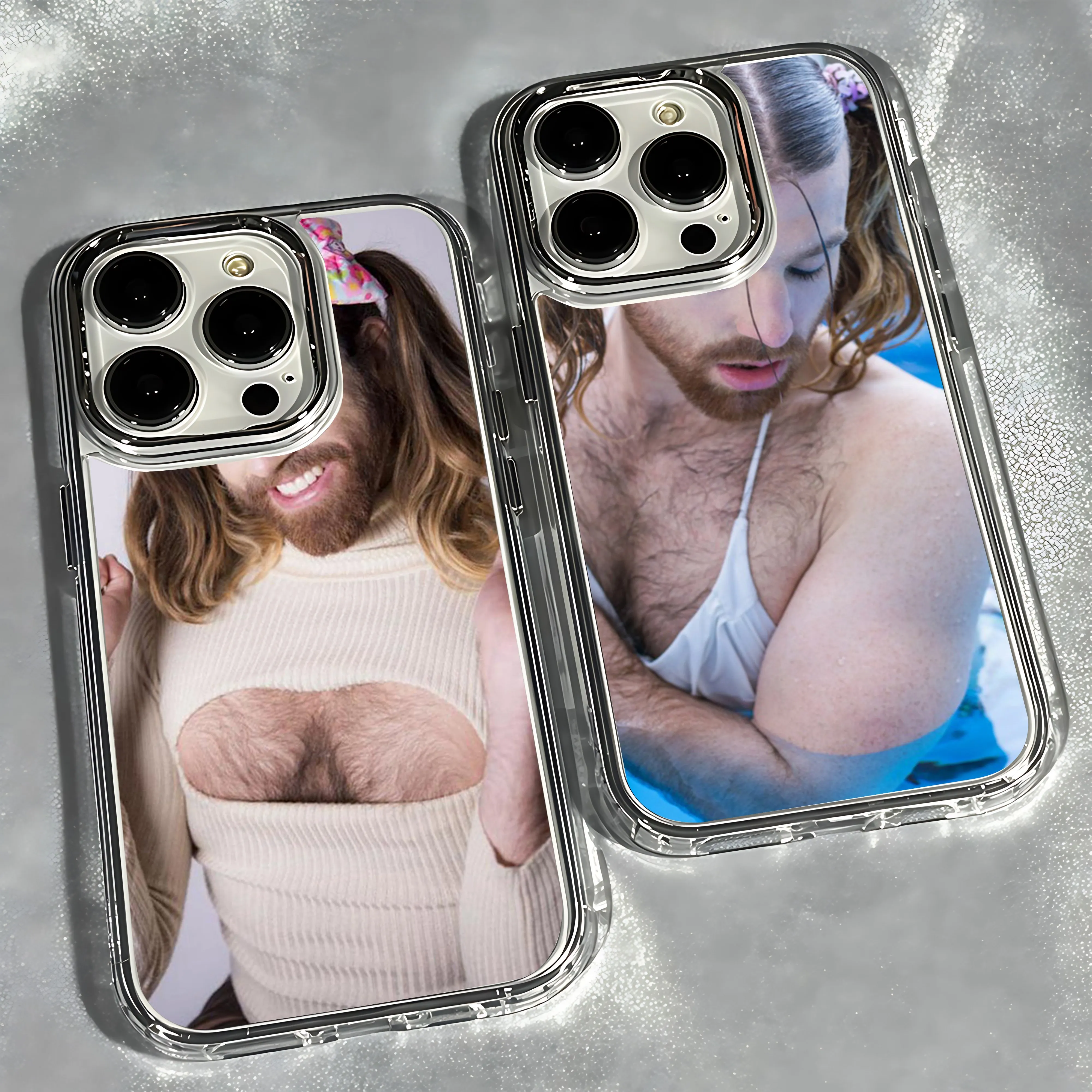 Coque de téléphone Spoof Man Loli Outfit pour iPhone 17e 17 16e 16 15 14 13 12 11 mini Pro Max X XR XSMAX 8 7 Air Plus Transparente