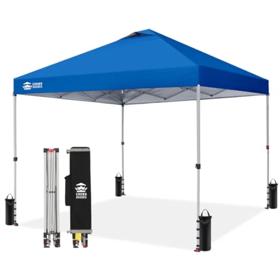 

Тент-шатер 12x12 Pop Up Canopy с патентованной системой быстрого развертывания, на колесах, с сумкой для переноски, в комплекте 8 колышков и 4 веревки, синий