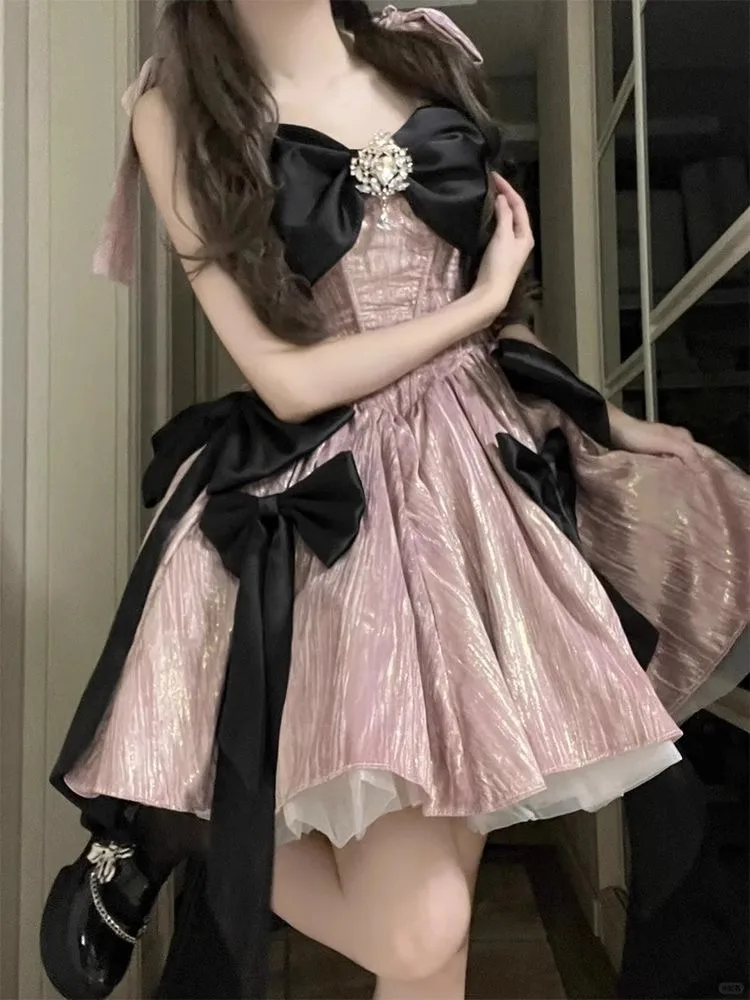 

French Style Unique Beautiful Elegant Princess Dress High-end Light Luxury Niche High-end Pink Dress for Women