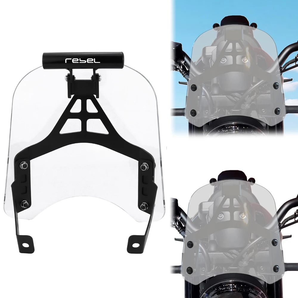 

Windshield Deflector GPS Navigation Bracket For CMX 1100 REBEL 2021 2022 2023 2024 Motorcycle Adjustable Windscreen Bracket