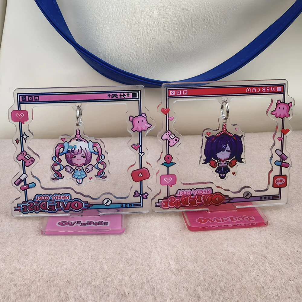 Kawaii Y2K Needy Girl Overdose Acrylic Stand Omgkawaiiangel Pixel Movable Swing Pendant Game Window Frame Design Table Decor