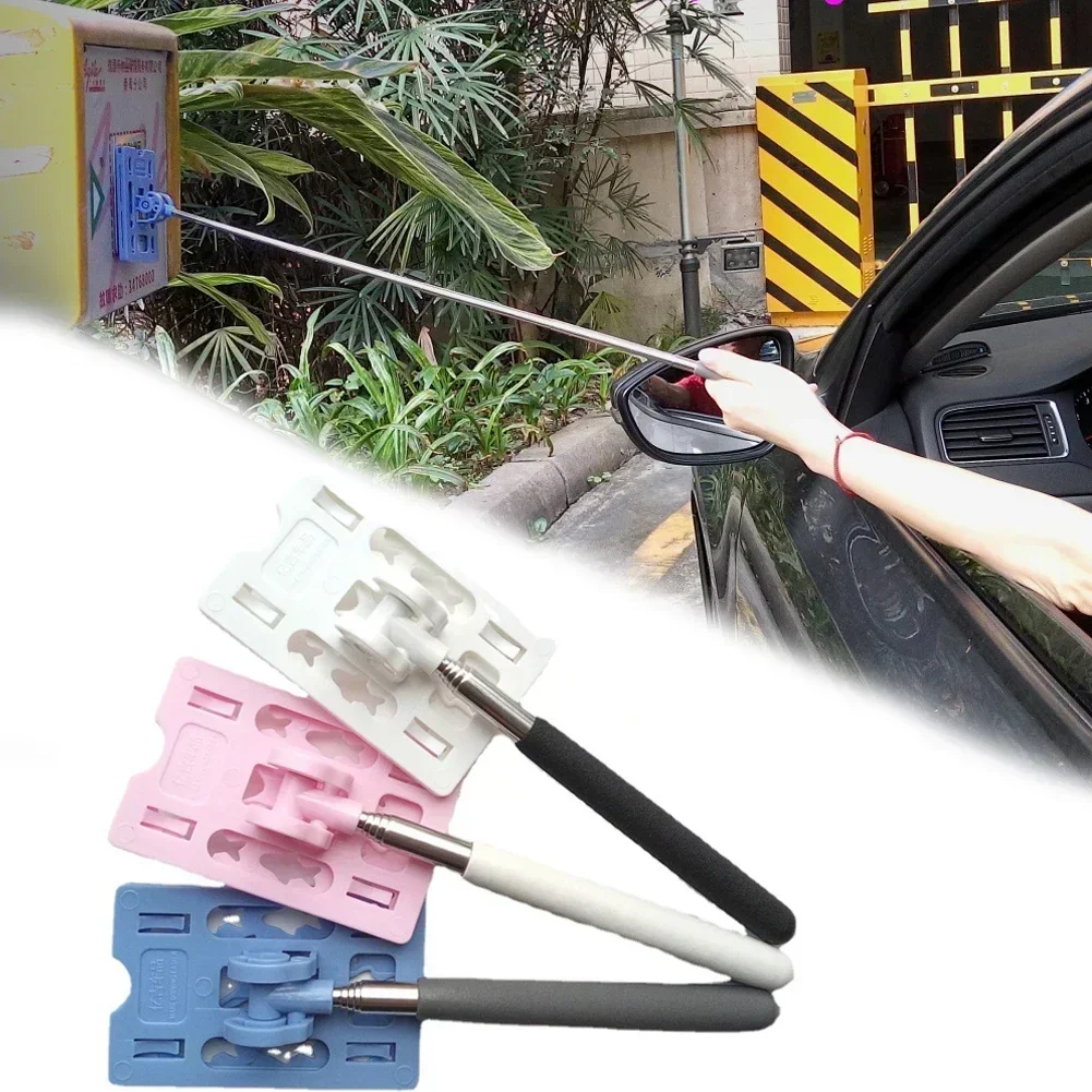 Adjustable Car Toll Card Stick Touch N Go Stick Holder Stickable Telescopic Parking Toll Swiping Stick Contactless Payment Rod