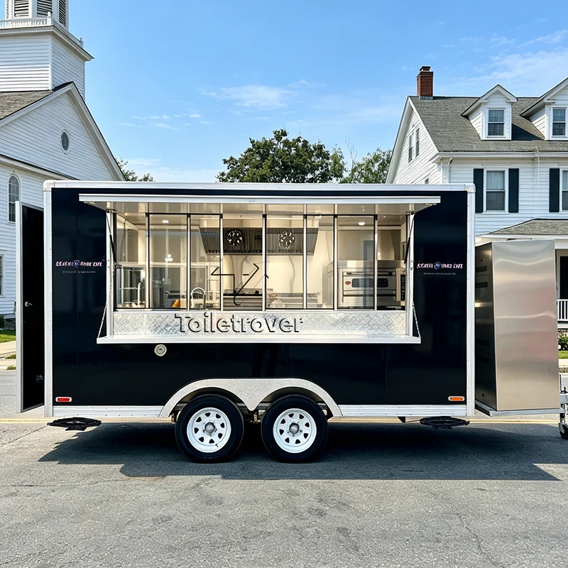 High Quality Mobile Food Truck Trailer Ice Cream Hot Dog Food Cart Trailer Mini Food Truck with Fridge Air Conditioner