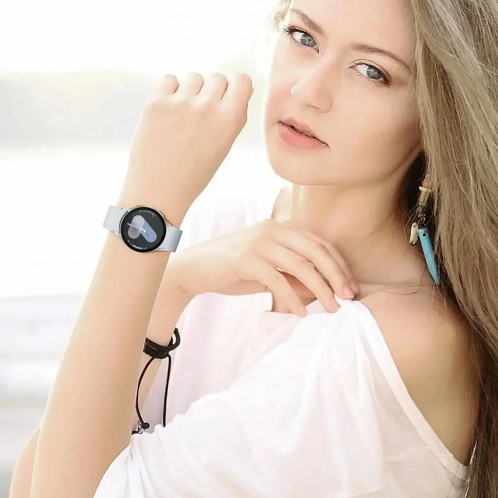 삼성 갤럭시 워치 7 6 5 4 FE 44mm 40mm 5 프로 45mm 스포츠 밴드 20mm 갭 없는 실리콘 스트랩 갤럭시 워치 6-4 클래식