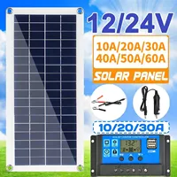 Portable 20W Solar Flexible Panel Kit 12V Switch USB Charging Interface Solar Board With 300W Controller Waterproof Solar Cells