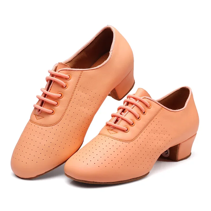 Scarpe da ballo in pelle con fondo morbido per interni scarpe da ginnastica latino Jazz moderne da donna scarpe sportive da ballo femminili traspiranti