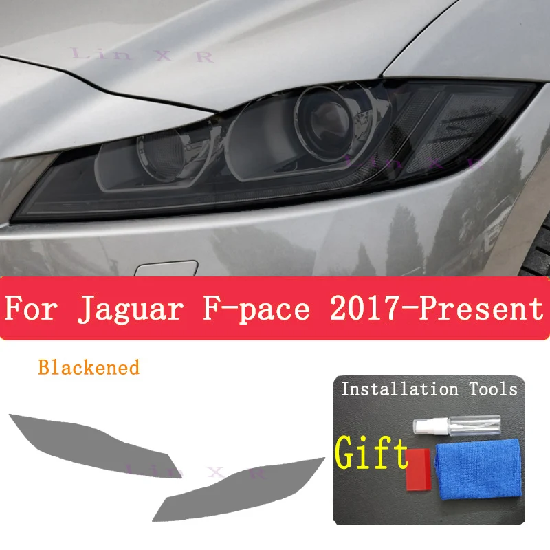For Jaguar F Pace X761 2017 Rear Headlamp Car Styling Sticker Headlamps TPU Smoked Black taillight Protector Film accessories