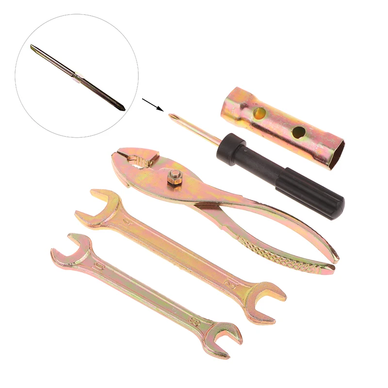 1 Set Aluminum Alloy Motorcycle Repair Tool Motorcycle Spark Plug Spanner Wrench Socket Tool Kit Pliers Wrenches Screwdrive