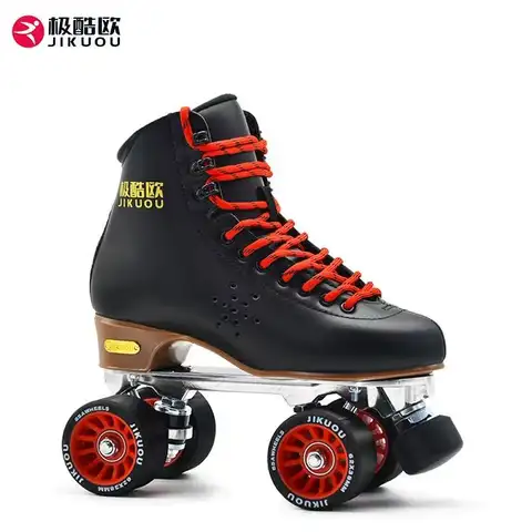 Quad Roller Skate Shoes Flashing 4 Wheels Adult Double Row Roller Shoes Aluminum Alloy Bracket Skating Training Sneakers