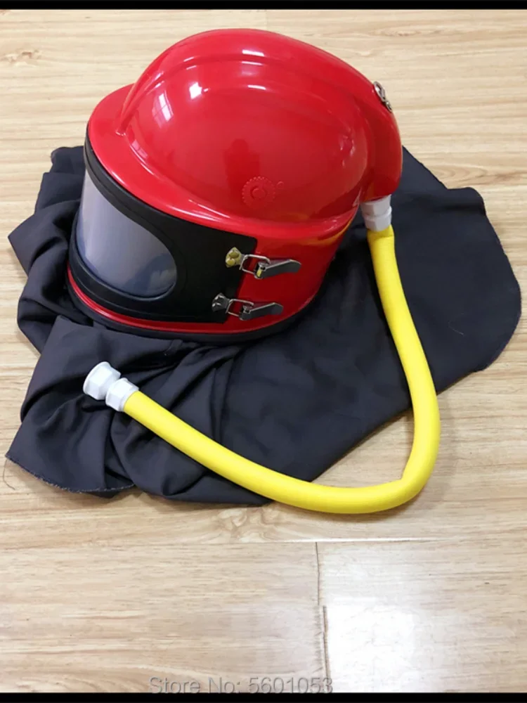 ABS Protective Sand Blasting Helmet Dust Mask Hood With Temperature Adjusting Device