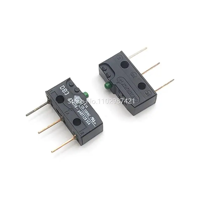 2 Pieces German DB3 Micro Switch 3-Pin Travel Limit Reset Button Long Foot 0.1A 250V Gold Contact Welding Pin