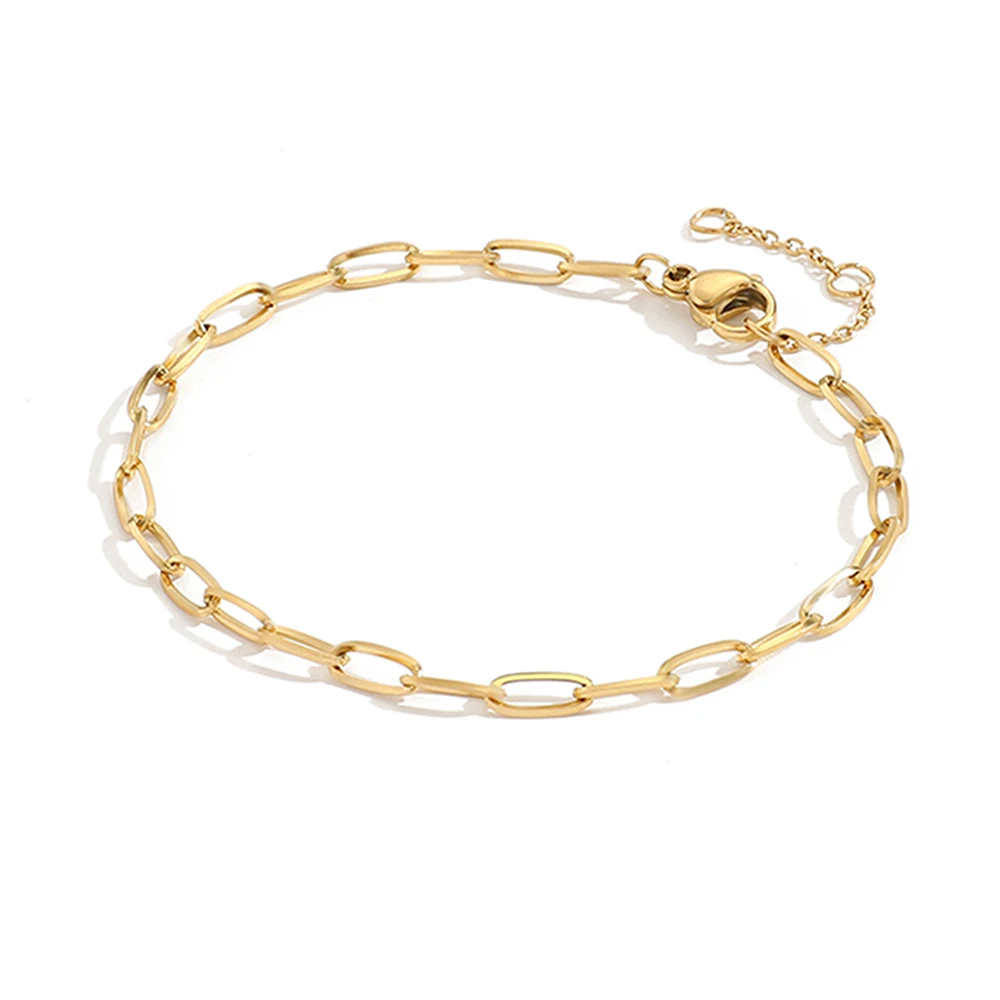 سوار سلسلة كلاسيكي للنساء من EManco ، فولاذ مقاوم للصدأ ، لون ذهبي ، العرض 2 * ، 3 * ، 4 ثعبان ، 5 * ، هدية مجوهرات #4